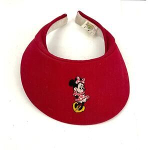 VTG Disneyland Red Minnie Mouse Visor Hat Embroidered Goofy's Hat Co
